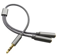 3.5mm Audio Splitter Y Jack 1 Mâle à 2 Femelle M/F Stéréo Écouteur Connecteur Adaptateur Microphone Casque Câble D'extension