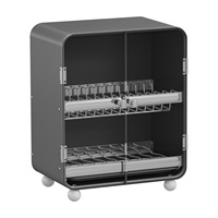 Armoire de séchage de vaisselle en acier au carbone OEM en gros avec porte, étagère de comptoir de cuisine, organisateur anti-poussière et ventilé