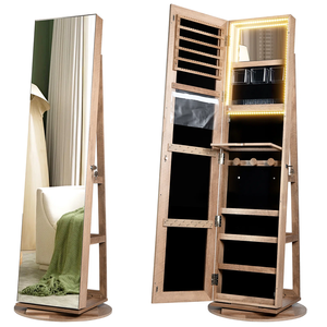 Armoire à bijoux moderne en MDF avec vitrine pour <span class=keywords><strong>chambre</strong></span>, salon, salle de sport à domicile, <span class=keywords><strong>meuble</strong></span> autoportant - Product Image 2