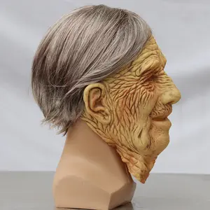 Realistic Old Woman Human Face Mask Rubber Latex Masquerade Funny Joker Party Cosplay Costume Mask For Adult