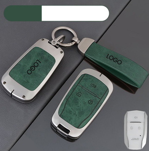 플립 폴딩 아연 합금 가죽 자동차 키 케이스 커버 쉘 Jac <span class=keywords><strong>Js2</strong></span> s2 S3 S5 S7 T40 T50 Sei 3 2019 2021 A5 R3 자동차 액세서리 - Product Image 2