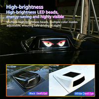 Nouvelle lampe LED solaire pour voiture, type dôme radar « Devil Eye », télécommandée, étanche, stroboscopique, activée par vibration, pour extérieur de véhicule 12V