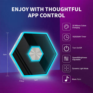 Lámpara de Pared Hexagonal Inteligente RGB LEDEAST NY-QCJ, Control Inalámbrico BLE, Luz LED Ambiental para Configuración de Juegos, Decoración de Interiores del Hogar - Product Image 5