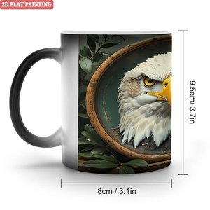 Frosted Black 11oz <b>Ceramic</b> <b>Mug</b> Heat Sensitive Blank Cup Thanksgiving Gift - Product Image 1