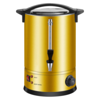 Pemanas Air Listrik Stainless Steel Warna Emas, Boiler Air Panas untuk Katering, Teko Besar untuk Merebus Air, Dispenser Kopi