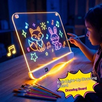 Tableau lumineux publicitaire transfrontalier LED en PP/tissu non tissé de 16 pouces, panneau de traçage lumineux RVB fluorescent