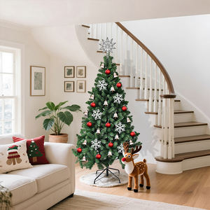 Haute Qualité 6 FT Artificielle Vert Mince Pin Arbre <span class=keywords><strong>De</strong></span> Noël 755 Conseils <span class=keywords><strong>De</strong></span> Branches Intérieur Extérieur Décorations <span class=keywords><strong>De</strong></span> Fête Complet 6 FT - Product Image 4