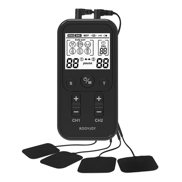 ROOVJOY New Digital Professional TENS Muscle Stimulators Biofeedback Therapy Machine Medical Device