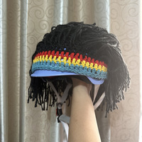 Perruque Lace Front Bottcoola en Polyester, style Dreadlocks Rasta Jamaïcain, avec dentelle française transparente, Hip Hop, pour Hommes et Femmes, Halloween