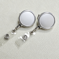 Porte-badge rétractable personnalisé avec grand logo, entièrement en métal, avec clip crocodile, pour bureau, hôpital, école