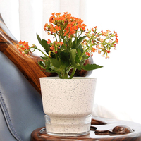 Ensemble de 5 pots de fleurs en plastique multifonctionnels à auto-arrosage, décoration contemporaine pour la maison