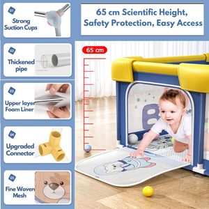 Recinzione con barriera animale pieghevole box per neonati e bambini piccoli, cortile portatile, box di sicurezza per bambini con 50 sfere oceaniche - Product Image 4