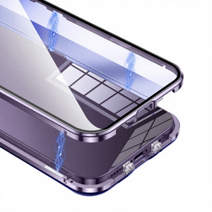 Custodia Magnetica in Metallo con Protezione Lente e <span class=keywords><strong>Vetro</strong></span> <span class=keywords><strong>Temperato</strong></span> HD a Doppia Faccia a 360 Gradi per iPhone 18 Pro Max 17 16 15 - Product Image 3