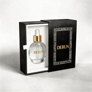 Botellas de Vidrio Redondas y Planas de 50 ml con Gotero, para Esencias Cosméticas y Lociones, Botellas con Gotero Doradas, Botellas Transparentes Negras Personalizadas con Caja de Empaque - Product Image 2