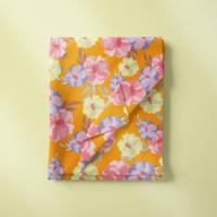 Tissu Popeline Imprimé Numérique Personnalisé 100% Coton Biologique Écologique Motifs Floraux Orange 2025 pour Jouets, Chemises et Sacs pour Filles