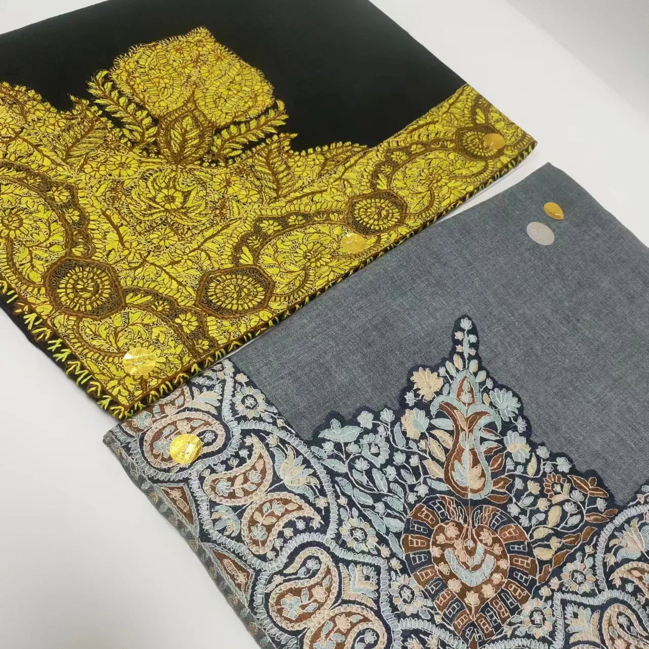 Chal árabe musulmán Shemagh pañuelo para la cabeza bufanda islámica keffiyeh hijab bufanda regalo grande bordado hijab Cachemira 55x55 pulgadas