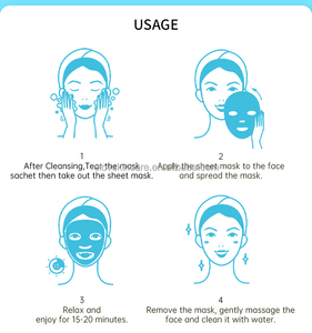 Natürlicher Extrakt Hyaluron säure Gesichts maske Starke feuchtigkeit spendende Poren schrumpfende Schönheit Gesichts pflege Maske Blatt Pflege für Unisex - Product Image 5