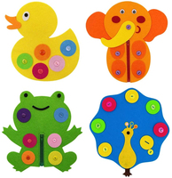 Kit de loisirs créatifs éducatif préscolaire DIY : Tableau d'activités 3D en feutre, cartes animales en feutre pour enfants, couleurs et logo personnalisables, apprentissage Montessori