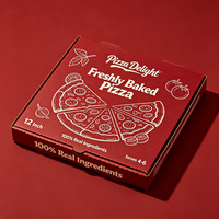 Boîte à pizza personnalisée de 12 pouces, en carton ondulé rouge, emballage imperméable de qualité alimentaire, boîte à emporter en gros