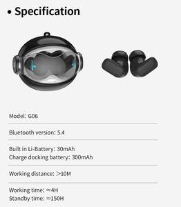 Écouteurs sans fil TWS Bluetooth 5.4 avec effets sonores Mecha, motif et logo personnalisés G06, monstre et robot à visage rotatif - Product Image 6