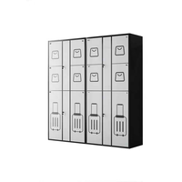 Armoire Métallique Intelligente pour Supermarché avec Système de Verrouillage par Empreinte Digitale, Reconnaissance Faciale et Code PIN, pour Stockage de Bagages Assemblé