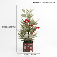 MEICHUANGHUI Vente en gros Mini arbre de Noël artificiel petit avec lumière et arbre de Noël PE PVC table OEM ODM fruits rouges