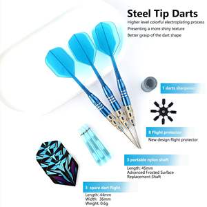 22g مجموعة السهام المعدنية طرف 3 الألومنيوم رمح المعادن مجموعة السهام المهنية الصلب طرف مجموعات - Product Image 5