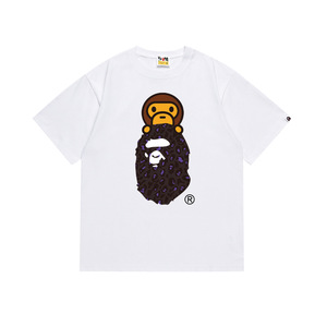 T-shirt Vintage in Puro Cotone 2024SS Estivo con Stampa <span class=keywords><strong>Scimmia</strong></span> Camouflage Unisex a Maniche Corte Girocollo da Uomo - Product Image 6