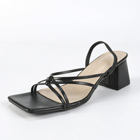 Y 35-43 nouvelles femmes bout ouvert sangle croisée sandales à talons hauts Sexy fête mode Simple talons hauts
