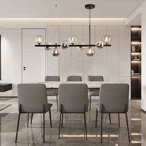 Moderna <span class=keywords><strong>sfera</strong></span> di vetro lampadario <span class=keywords><strong>a</strong></span> soffitto in stile industriale tavolo da pranzo ristorante soggiorno illuminazione decorativa lampadario - Product Image 2