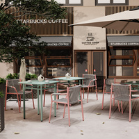 Ensemble personnalisé de bistro de jardin Fauteuils d'extérieur Mobilier de patio Corde métallique Ensembles de conversation pour l'extérieur
