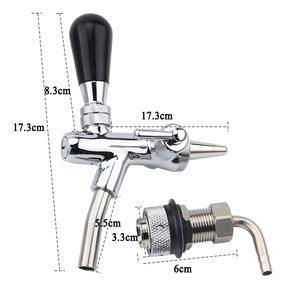 Keran Bir Draft Adjustable untuk Homebrewing 2 in 1 dengan Lapisan Krom dan Pengatur Aliran, Keran Bir dengan Ulir G5/8 - Product Image 6