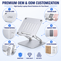 Groothandel OEM Verstelbare Opvouwbare Aluminium Laptopstandaard Ergonomische geventileerde Notebookhouder met antislip pads voor bureau