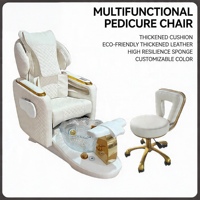 Fauteuil de pédicure spa multifonctionnel de luxe avec bain à remous et dossier réglable pour extensions de cils et pédicure