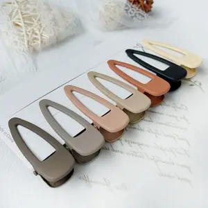 Ins Europe And America's Best-selling Metal Hair Clip Rubber Paint Matte Morandi Color Customized Hair Clip Set