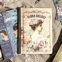 40 fogli/pacco materiale Journal Book Flower Series Retro Artistic Oil Painting DIY Journal decorazione Base Paper 8 modelli