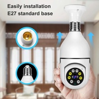 Caméra sans fil à suivi automatique 1080P Caméra PTZ Wifi Sécurité Rotation à 360° Vision nocturne Caméra ampoule Interface E27