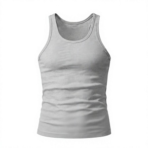Débardeur Homme Blanc Côtelé Tricoté Respirant en Spandex/Coton 160g Col Rond Sans Manches Décontracté Imprimé Sérigraphié Multi-Positions - Product Image 3