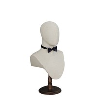 Mannequin de tête en FRP recouvert de tissu pour présentation de perruques, nœuds papillon, chapeaux, colliers, foulards et comme accessoire de vitrine