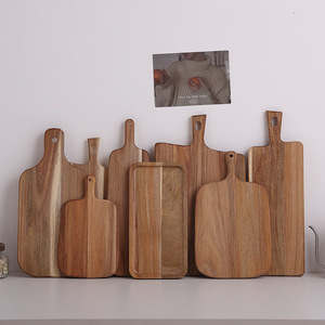 Acacia Wood Cutting <b>Board</b> Rectangle Multifunctional With Handle For Kitchen Fruit Cheese Serving Lightweight Durable Reusable - Product Image 2