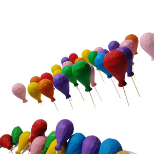 Wooden Carved <b>Balloons</b> Geometric Multi Piece Package Colorful Decorations For Birthday Living Room Modern Craft Gift - Product Image 5