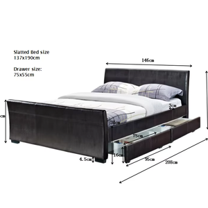 Willsoon thiết kế hiện đại vua Kích thước <span class=keywords><strong>PU</strong></span> khung giường da với gỗ xây dựng mềm mại và với bốn ngăn kéo để sử dụng nhà - Product Image 4