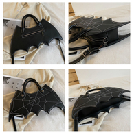 Sac à bandoulière imperméable personnalisé avec logo, style gothique, toile d'araignée, sac alien, décoration brodée de forme spéciale