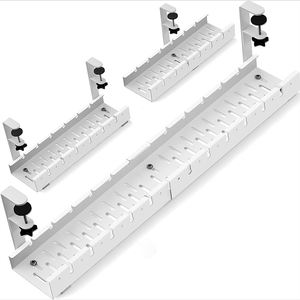 ที่จัดเก็บสายเคเบิลแบบยืดหดได้ ตาข่ายโลหะ ที่วางคอมพิวเตอร์สำหรับครู แบบหนีบบนโต๊ะ พร้อมลิ้นชักจัดระเบียบสำหรับโต๊ะทำงาน - Product Image 1
