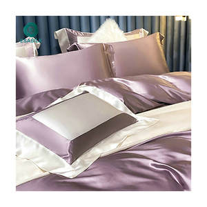 Vente en gros de draps en soie 100% parure de lit personnalisée <span class=keywords><strong>extra</strong></span> <span class=keywords><strong>large</strong></span> housse de couette literie en soie de luxe pour lits doubles appropriés - Product Image 1