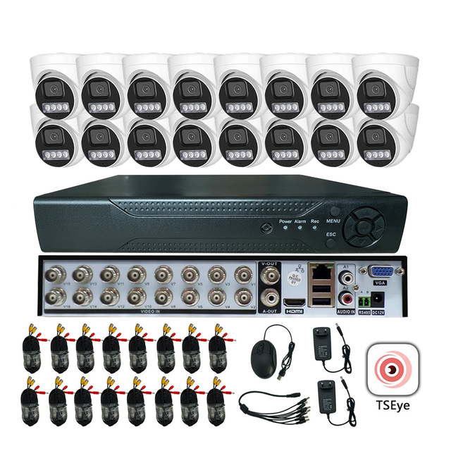 New Arrival Home Indoor Security 5MP HD Set Full Color Night Vision XVR Analog Camera Kit CCTV AHD Camera System