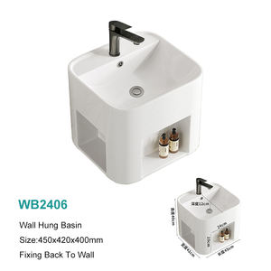 Model Baru <span class=keywords><strong>2026</strong></span> Kamar Mandi Mewah Modern Satu Unit Wastafel Gantung Dinding dengan Rak Mudah Dibersihkan - Product Image 5