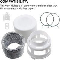 Kit de ventilation pour sèche-linge intérieur avec filtre à charpie 211L