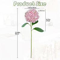 2026 Penjualan Terlaris Gaya Eropa Bunga Sutra 66cm Bunga Artifisial Tangkai Tunggal Hydrangea Putih Besar Dengan Daun Dekorasi Pernikahan