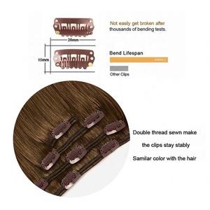 Extensiones de Cabello Virgen de 300G con Clip, Onduladas y Sueltas, Doble Trama, Invisibles, sin Costuras, con Mechas - Product Image 3